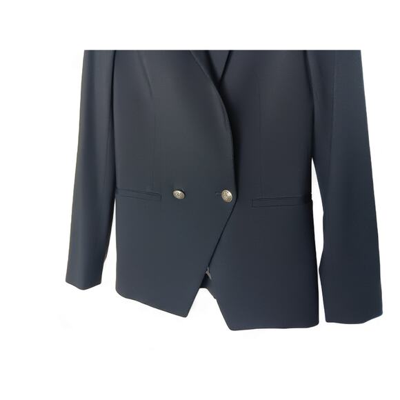 Theory Elkay Refiner Double Breasted Black Blazer Jacket Size 00 USA - Picture 5 of 12
